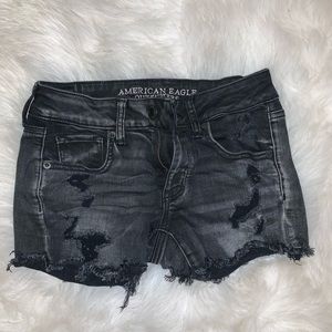 American Eagle Midi Distressed Shorts